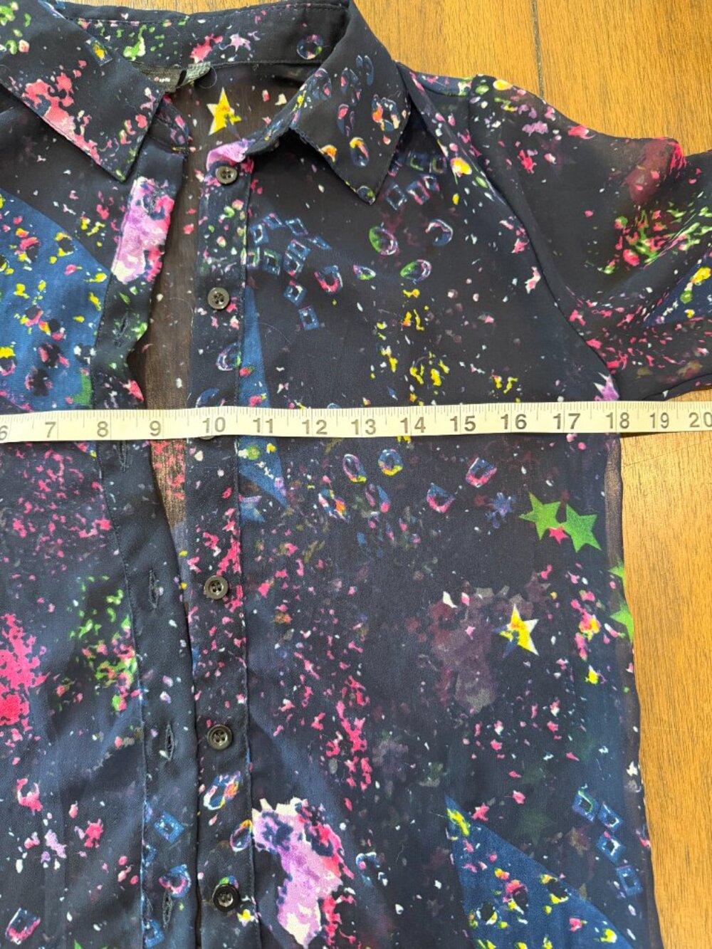 Dex Sheer Abstract Print Chiffon Blouse in purple - Picture 2 of 10